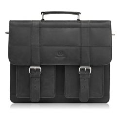 Torba skórzana vintage PAOLO PERUZZI T-100-HBL czarna. Czarne torby na laptopa damskie Paolo Peruzzi, bez wzorów, z bawełny. Za 429.99 zł.