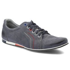 Granatowe Półbuty Avanti Eleganckie Męskie Obuwie. Niebieskie buty wizytowe męskie Avanti, ze skóry, bez zapięcia. Za 169.00 zł.