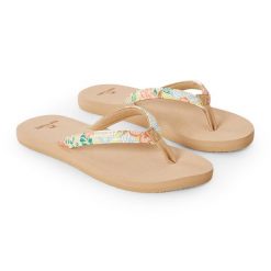Japonki damskie Rip Curl Freedom Bloom Open Toe. Brązowe klapki damskie RIPCURL, bez wzorów, bez obcasa. Za 97.99 zł.