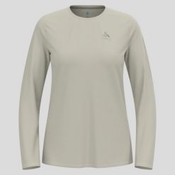 Koszulka z długim rękawem damska Odlo ZEROWEIGHT CHILL-TEC T-shirt crew neck. Białe t-shirty damskie Odlo, bez wzorów, bez kołnierzyka. Za 279.99 zł.