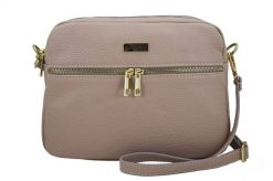 Listonoszka skórzana BARBERINI'S 979-18 pudrowa. Czerwone shopper bag damskie Barberinis, bez wzorów, ze skóry, duże, bez dodatków. Za 229.99 zł.