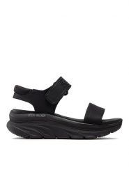 Skechers Sandały New Block 119226/BBK Czarny. Czarne sandały damskie Skechers, bez wzorów, z materiału, bez obcasa, na koturnie. Za 199.99 zł.