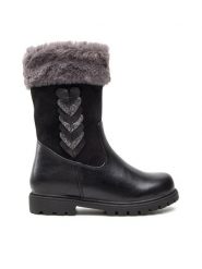 Nelli Blu Kozaki CS1575-03 Czarny. Czarne kozaki dziewczęce Nelli Blu, bez wzorów, ze skóry, bez obcasa. Za 139.99 zł.