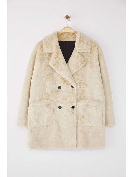 Trendyol Płaszcz pluszowy w kolorze beżowym rozmiar: 42. Brązowe płaszcze damskie Trendyol, bez wzorów. Za 193.70 zł.