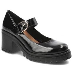 Czarne Półbuty Armodo Stylowe Lakierowane Obuwie Damskie. Czarne półbuty damskie Armodo, bez wzorów, z lakierowanej skóry, eleganckie, bez obcasa. Za 305.90 zł.