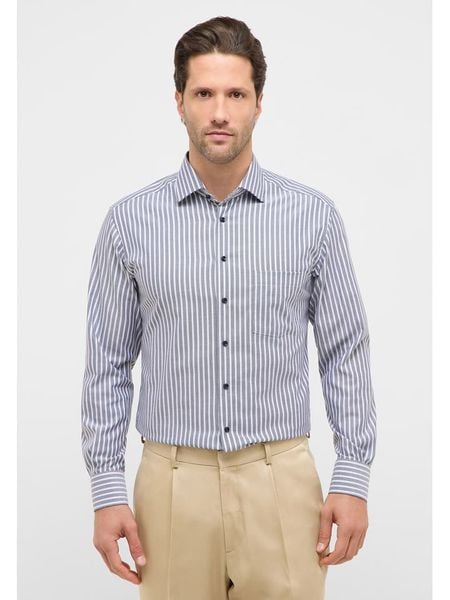 Eterna Koszula - Modern fit - w kolorze biało-szarym rozmiar: 39. Szare koszule męskie Eterna, bez wzorów, z bawełny, bez kołnierzyka, bez ramiączek. Za 131.12 zł.