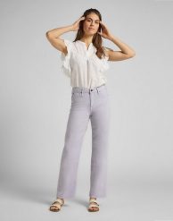 DAMSKIE SPODNIE JEANSOWE LEE WIDE LEG LILAC L30SQHCT 112106671. Spodnie materiałowe damskie Lee, bez wzorów, z jeansu. Za 199.99 zł.