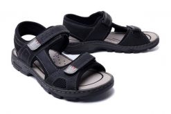 RIEKER 26156-02 black, sandały męskie. Czarne sandały męskie Rieker, bez zapięcia. Za 185.94 zł.