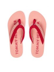 Tommy Hilfiger Japonki CROCHET SUMMER SANDA FW0FW09417 Różowy. Czerwone klapki damskie Tommy Hilfiger, bez wzorów, z materiału, bez obcasa. Za 169.99 zł.