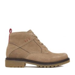 Trzewiki Lasocki. Brązowe botki damskie Lasocki, bez obcasa, na płaskiej podeszwie, bez zapięcia. Za 169.99 zł.