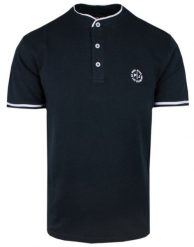 Męska Koszulka (T-Shirt) na Guziki - Pako Jeans - Granatowa. Niebieskie t-shirty męskie Pako Jeans, l, bez wzorów, z bawełny, bez kołnierzyka. Za 89.00 zł.