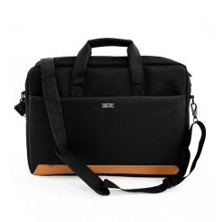 Torba na laptop materiałowa Solier SM03 Darwen czarna. Czarne torby na laptopa damskie Solier, bez wzorów, z materiału. Za 69.00 zł.