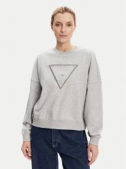 Guess Bluza W5YQ04 KC8I0 Szary Regular Fit. Szare bluzy bez kaptura damskie Guess, xxl, z bawełny. Za 299.99 zł.