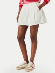 Tommy Jeans Spódnica mini DW0DW22971 Biały Relaxed Fit. Białe spódniczki damskie Tommy Jeans, bez wzorów, z bawełny, mini, trapezowe. Za 315.99 zł.