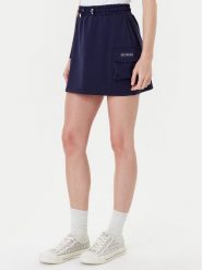 Guess Spódnica mini V5YD04 KCX42 Granatowy Regular Fit. Niebieskie spódniczki damskie Guess, l, z aplikacjami, z syntetyku, mini. Za 189.99 zł.