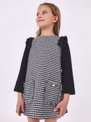 Mayoral Sukienka codzienna 4.921 Czarny Regular Fit. Czarne sukienki dziewczęce Mayoral, bez wzorów, z wiskozy, bez ramiączek. Za 129.99 zł.