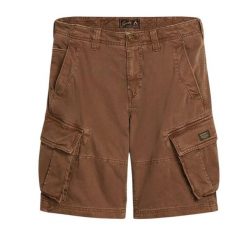 Spodenki cargo Superdry Core. Brązowe szorty męskie Superdry., z bawełny, bez kołnierzyka. Za 340.25 zł.
