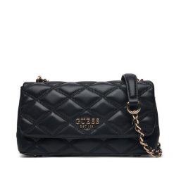 Torebka Guess. Czarne torebki klasyczne damskie Guess, z aplikacjami, wizytowe, bez kołnierzyka, bez ramiączek. Za 349.99 zł.