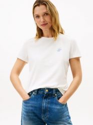 Tommy Hilfiger Koszulka Kobiety Dżersej biały, XS. Białe t-shirty damskie Tommy Hilfiger, xs, bez wzorów, z dżerseju, bez kołnierzyka. Za 139.95 zł.