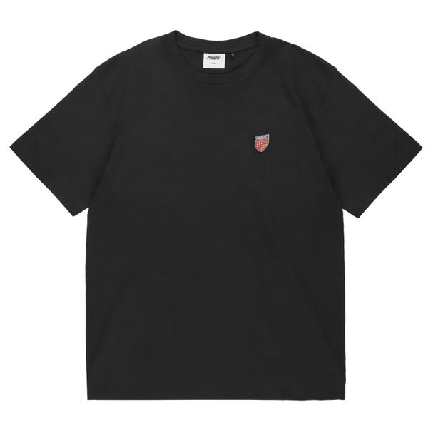 T-shirt sportowy z krótkim rękawem męski Small Shield T-shirt. Czarne t-shirty męskie Prosto., m, bez wzorów, z bawełny, bez kołnierzyka. Za 114.99 zł.