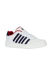 Buty - sportowe - męskie - K-SWISS - COURT PALISADES - peacoat biały. Białe buty sportowe na co dzień męskie K-Swiss, z gumy, bez zapięcia, tenisowe. Za 169.00 zł.