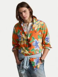 Polo Ralph Lauren Koszula 710B14226001 Pomarańczowy Classic Fit. Brązowe koszule męskie Polo Ralph Lauren, m, bez wzorów, ze lnu, bez kołnierzyka, bez ramiączek. Za 969.99 zł.