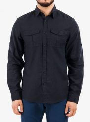 Koszula podróżnicza Fjallraven Ovik Travel Shirt LS. Niebieskie koszule męskie Fjällräven, s, bez wzorów, z materiału, bez kołnierzyka, bez ramiączek. Za 439.99 zł.
