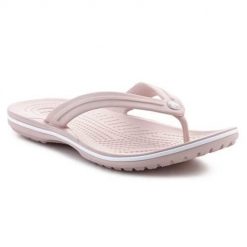 Japonki damskie Crocs Flip. Czerwone klapki damskie Crocs, bez wzorów, z materiału, bez obcasa. Za 236.00 zł.