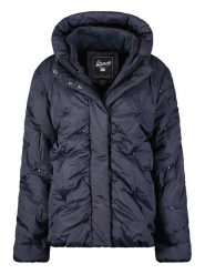 Geographical Norway Kurtka zimowa "Berola" w kolorze granatowym rozmiar: S. Niebieskie kurtki damskie Geographical Norway, na zimę, s, bez wzorów, z puchu, bez kaptura. Za 243.84 zł.