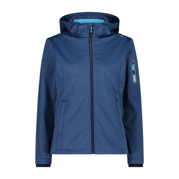 Damska kurtka turystyczna z kapturem CMP. Niebieskie kurtki damskie CMP, bez wzorów, z kapturem. Za 382.50 zł.