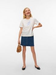 Vero Moda Girl Koszulka "Palma" w kolorze kremowym rozmiar: 158/164. Brązowe koszulki dziewczęce Vero Moda Girl, bez wzorów, z bawełny, bez ramiączek. Za 56.93 zł.