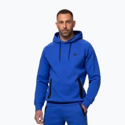 Bluza męska Pitbull Dogwood Hooded Sweatshirt. Niebieskie bluzy sportowe męskie PITBULL, bez wzorów, z bawełny, bez kołnierzyka, bez ramiączek. Za 279.99 zł.