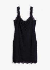Koszula nocna na ramiączkach z koronką. Czarne koszule nocne damskie bonprix, bez wzorów, z koronki. Za 64.99 zł.