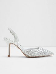 Aldo Czółenka w kolorze srebrnym rozmiar: 37. Szare czółenka damskie Aldo, bez wzorów, bez obcasa, na szpilce. Za 295.99 zł.