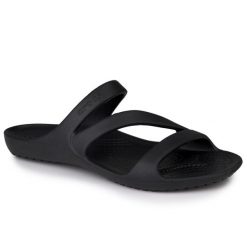 Klapki damskie Crocs KADEE II. Czarne klapki damskie Crocs, bez wzorów, bez obcasa. W wyprzedaży za 129.00 zł.