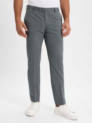 Finshley & Harding spodnie garniturowe z zawartością wełny dziewiczej - Mitch Mężczyźni Modern Fit zielony, 48. Zielone spodnie wizytowe męskie Finshley & Harding, z wełny. Za 379.95 zł.