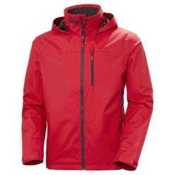 Kurtka przeciwdeszczowa męska Helly Hansen Crew Hooded Jacket 2.0. Czerwone kurtki męskie Helly Hansen, m, bez wzorów, sportowe, bez kaptura. W wyprzedaży za 626.20 zł.