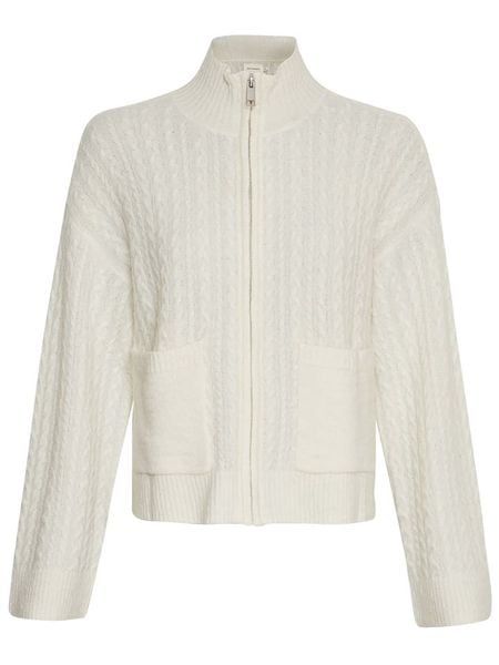 MOSS COPENHAGEN Kardigan "Blithe" w kolorze kremowym rozmiar: S/M. Brązowe kardigany damskie MOSS COPENHAGEN, m, bez wzorów, z poliamidu. Za 157.35 zł.