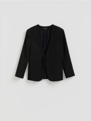 Marynarka z lyocellem - czarny. Czarne marynarki i żakiety damskie Reserved, l, bez wzorów, z lyocellu. Za 179.99 zł.