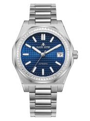 ALAIN ASTER Zegarek kwarcowy w kolorze srebrno-granatowym rozmiar: onesize. Szare, analogowe zegarki damskie ALAIN ASTER, ze stali. Za 1,130.99 zł.