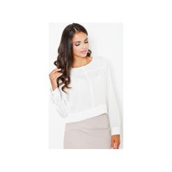 Bluzka M395 Ecru. Brązowe bluzki damskie Figl, m, bez wzorów, eleganckie, bez kołnierzyka, bez ramiączek. Za 99.00 zł.