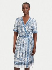 Fracomina Sukienka codzienna FS26SD1010W435K5 Niebieski jasny Regular Fit. Niebieskie sukienki damskie Fracomina, na co dzień, xl, bez wzorów, z syntetyku, bez kołnierzyka, bez ramiączek, proste. Za 809.99 zł.