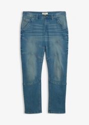 Jeansy regular fit z elastycznym pasem, straight. Niebieskie jeansy męskie bonprix. Za 54.99 zł.