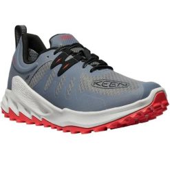 KEEN ZIONIC WP M męskie buty outdoor wodoodporne, stalowy/poppy czerwony 42,5. Czerwone buty trekkingowe męskie Keen, bez zapięcia, outdoorowe. Za 581.99 zł.