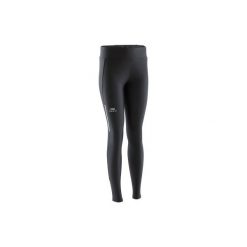 Legginsy do biegania długie RUN DRY damskie. Czarne legginsy damskie KALENJI, l, bez wzorów, z elastanu. Za 39.99 zł.