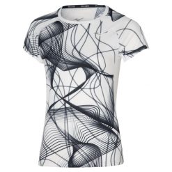 Koszulka do biegania damska Mizuno Aero. Białe bluzki damskie Mizuno, l, bez wzorów, z materiału, bez kołnierzyka. Za 109.99 zł.