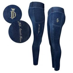 Legginsy jeździeckie damskie JD ATTACK Denim Flex. Niebieskie legginsy damskie JD ATTACK, l, bez wzorów, z denimu. Za 299.00 zł.