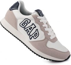 Męskie buty sneakersy sportowe białe GAP NASHVILLE ARCH LOGO. Białe buty sportowe na co dzień męskie GAP, na lato, z gumy, bez zapięcia, trekkingowe. Za 159.00 zł.