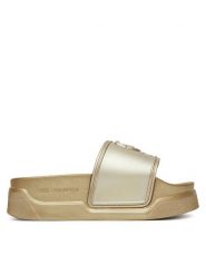 KARL LAGERFELD Klapki Kondominium KL88819 Złoty. Żółte klapki damskie Karl Lagerfeld, bez wzorów, z tworzywa sztucznego, bez obcasa. Za 419.99 zł.
