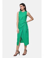 Le Jardin du Lin Lniana sukienka w kolorze zielonym rozmiar: 42. Zielone sukienki damskie Le jardin du lin, bez wzorów, ze lnu, klasyczne, bez kołnierzyka, bez ramiączek, midi. Za 148.26 zł.